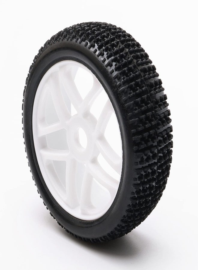 Rowiz 1/8 RC Buggy Tires & Wheels - 4.44" 113mm Off-Road Tires with 17mm Hex 5-Spoke White Rims, Compatible with Arrma Typhon, Kyosho, Traxxas, Tekno, Redcat - 4PCs Unmounted Set - Image 3